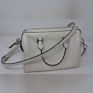 Michael Kors Fulton Sport Handbag Tote Shoulder Bag White Leather Crossbody
